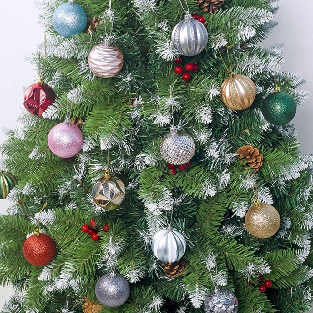 LINLIN Christmas Baubles, 12pcs Christmas Ball Ornaments Shatterproof Christmas Decorations Tree Balls for Holiday Wedding Party Decoration, Tree Ornaments Hooks included 6cm