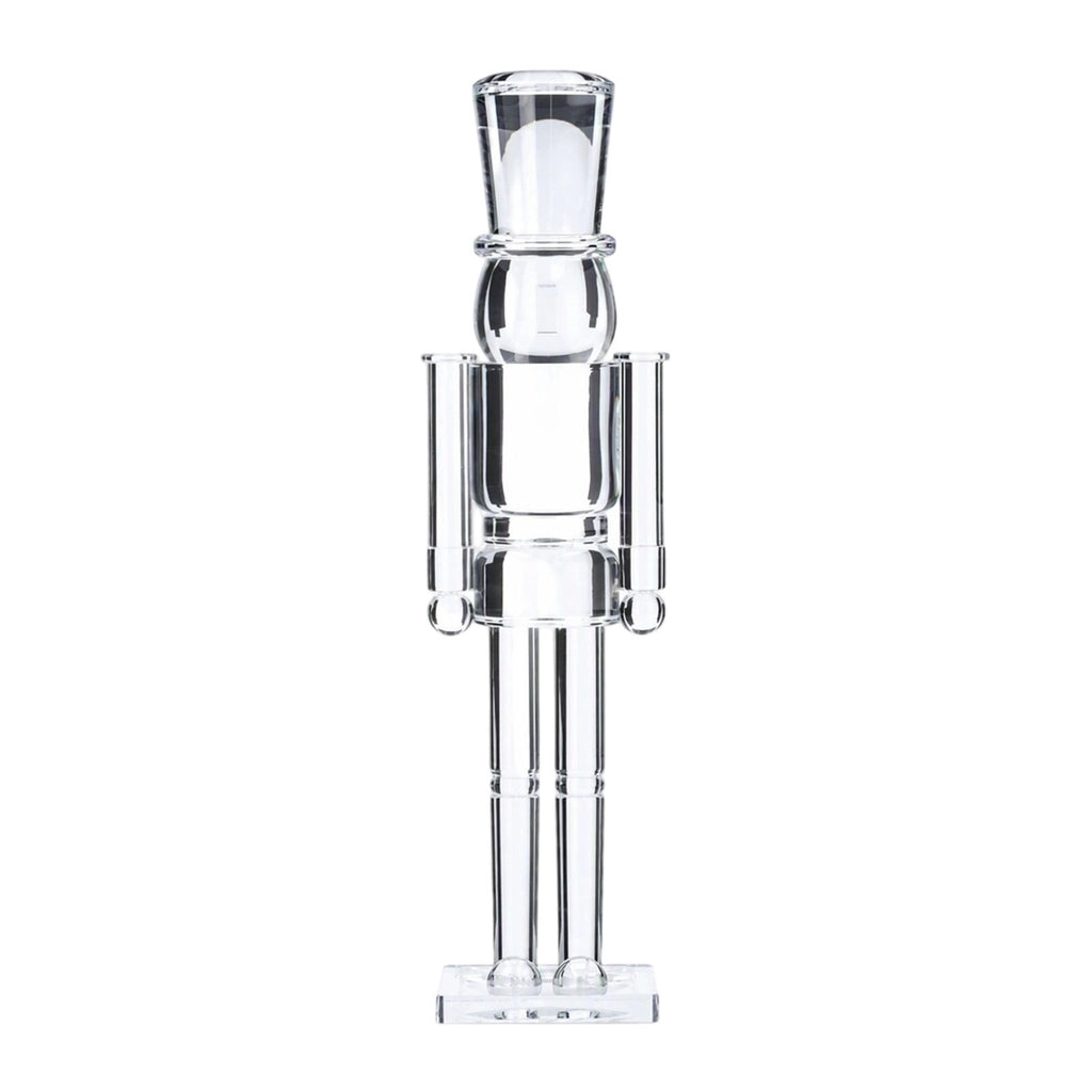 Awaswae Christmas Soldier Figurine, 14.57 x 3.94 Inch Transparent Acrylic Holiday Statue, Modern Nutcracker Style Decor for Mantel, Shelf, Tabletop and Christmas Home Display