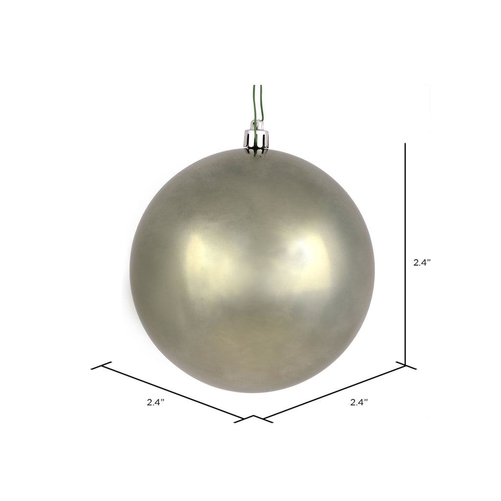 Vickerman 2.4" Christmas Ornament Ball, Silver Shiny Finish, Shatterproof Plastic, UV Resistant, Holiday Christmas Tree Decoration, 24 Pack