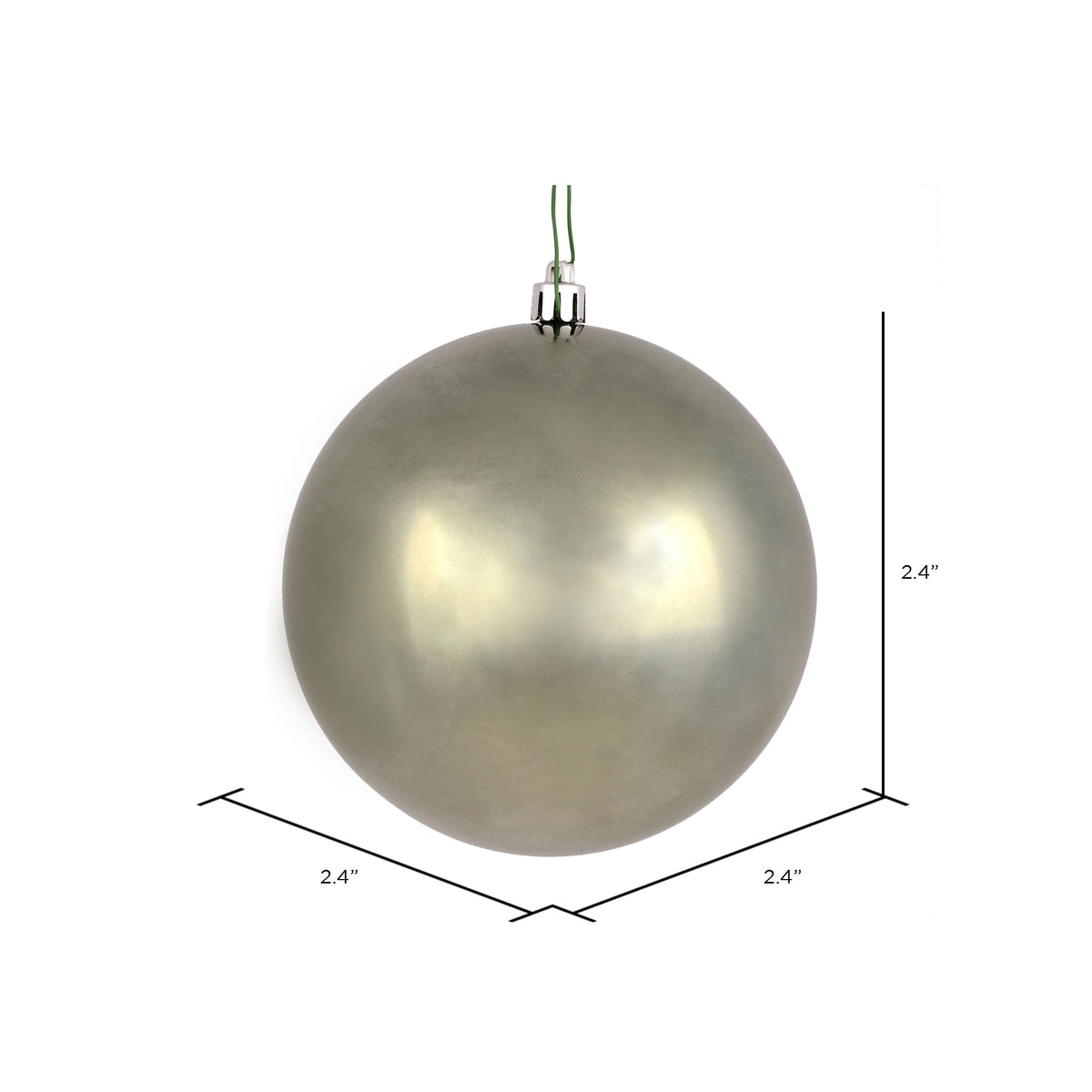 Vickerman 2.4" Christmas Ornament Ball, Silver Shiny Finish, Shatterproof Plastic, UV Resistant, Holiday Christmas Tree Decoration, 24 Pack