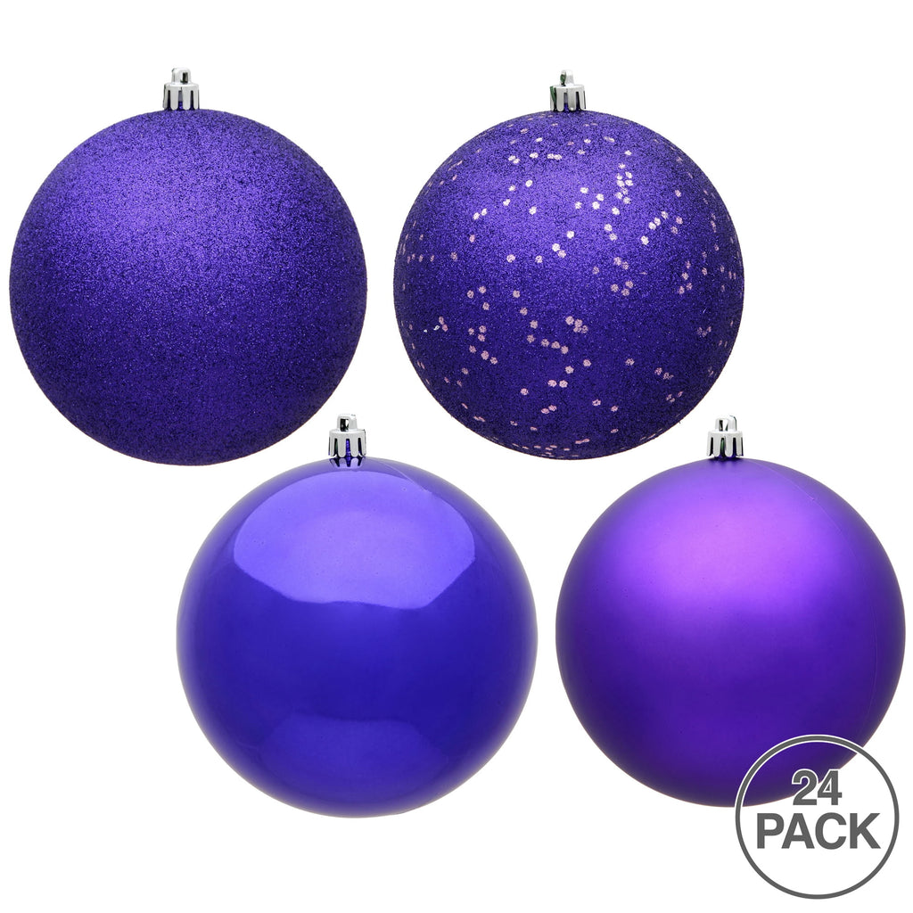 Vickerman 2.4" Christmas Ornament Ball, Silver Shiny Finish, Shatterproof Plastic, UV Resistant, Holiday Christmas Tree Decoration, 24 Pack