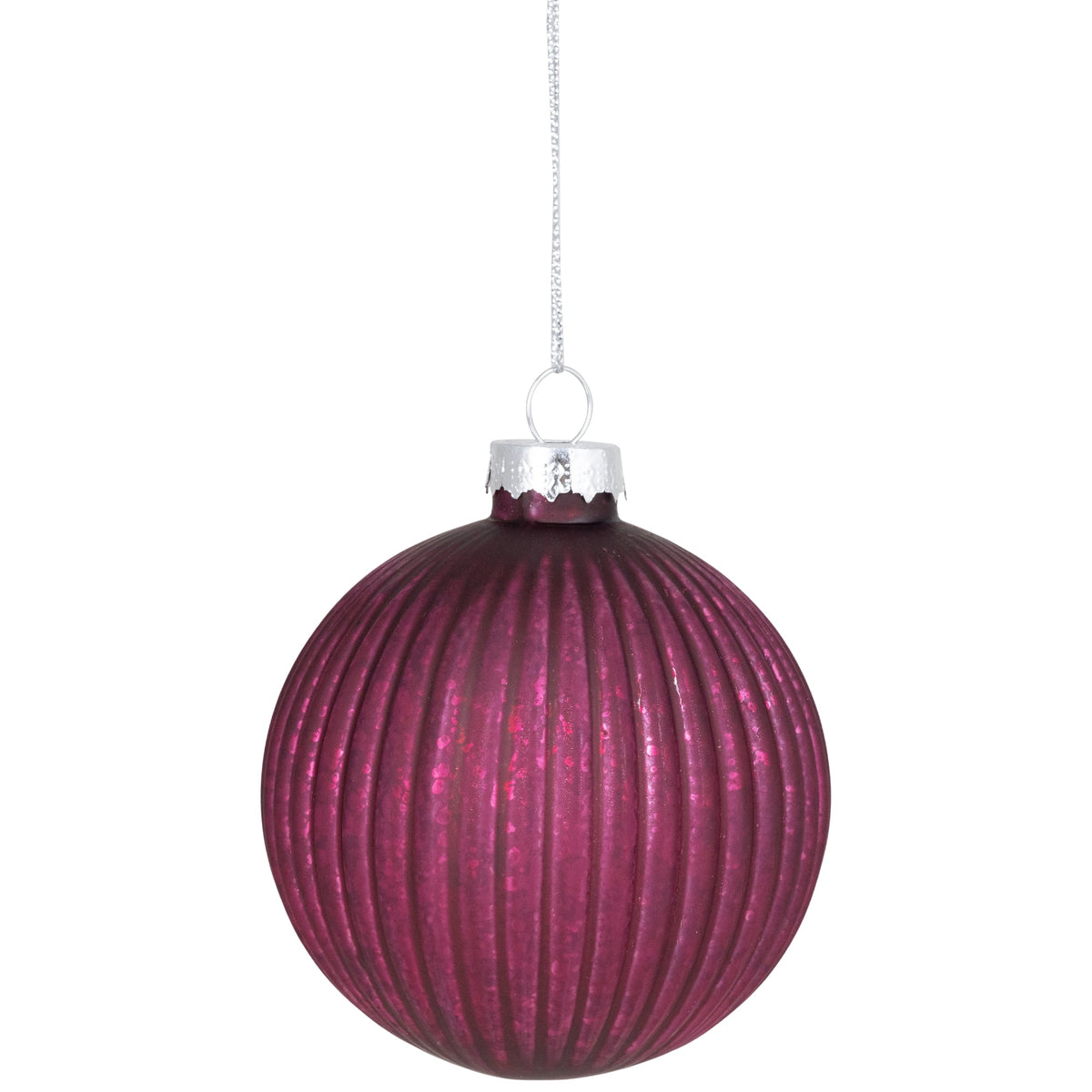 Finial and Glass Ball Christmas Ornaments - Burgundy and Purple - Set of 9
