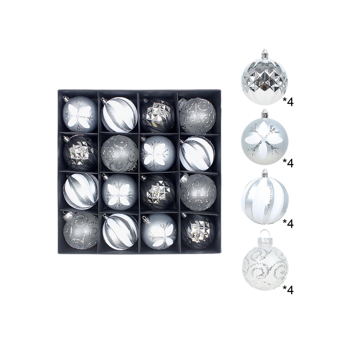 Gaecuw 16 Pack Blue Painted Odd Shaped Christmas Baubles, Luxury Style Ornaments Set for Xmas Tree Wreath Mantel REFINEMENT Decor