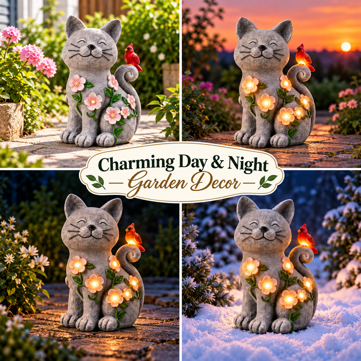 Volivo 13inch Garden Gnome Statue, Solar Powered Gnome Decor with LED Lantern, Waterproof for Patio Garden Pathway