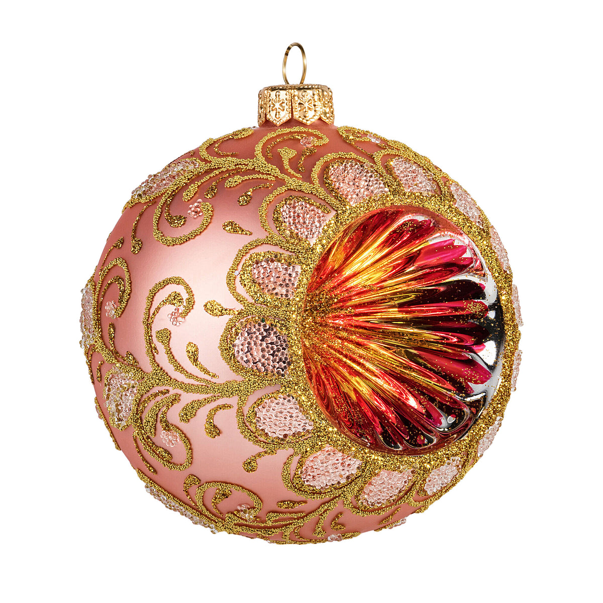 STPgoods Vintage Lanterns Glass Christmas Ball Ornament Set 2 Pcs 3.94" Hand-Painted Christmas Tree Ornaments Christmas Tree Hanging Decoration, Blue Pink