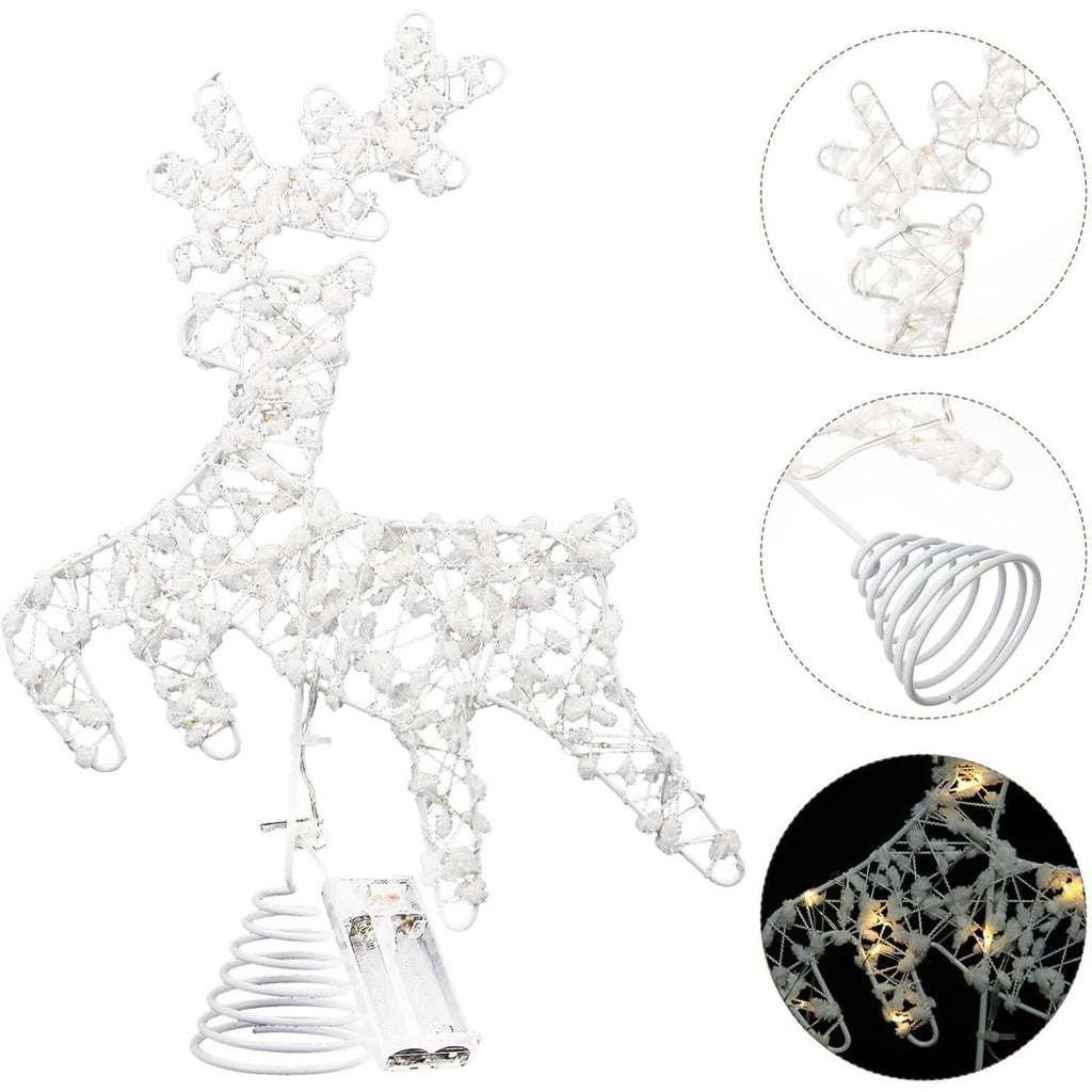 Christmas Tree Topper, LED Lighted Tree Topper, 11.41Inches Double-Layer Glitter Metal 3D Decorations Lights, Ornaments for Home Party(Gold)