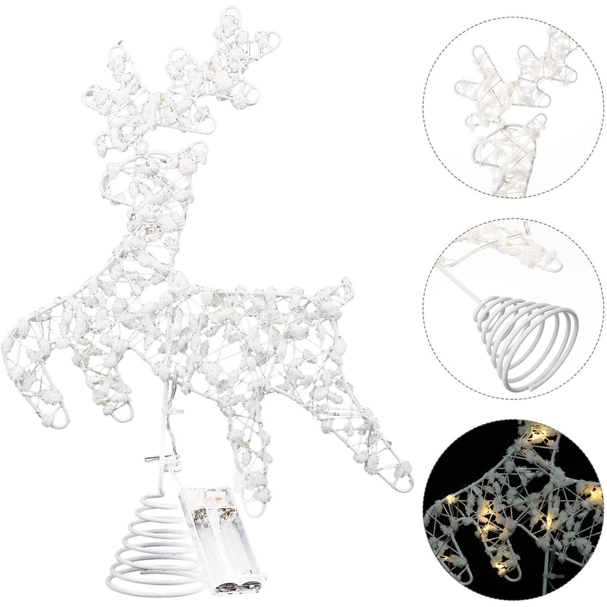 Christmas Tree Topper, LED Lighted Tree Topper, 11.41Inches Double-Layer Glitter Metal 3D Decorations Lights, Ornaments for Home Party(Gold)