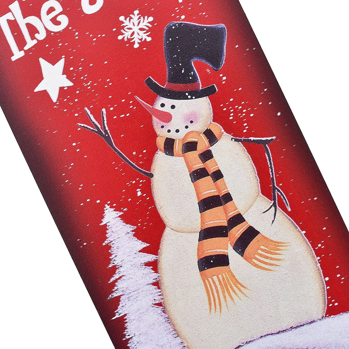 Wood Sleigh Decor Rustic Christmas Hanging Ornament Set of 3, Decorative Wooden Sled Snowman Pattern Hanging Christmas Sled Wall Art Decor Sled Door Hanging Decoration Holiday Decor Xmas Gift