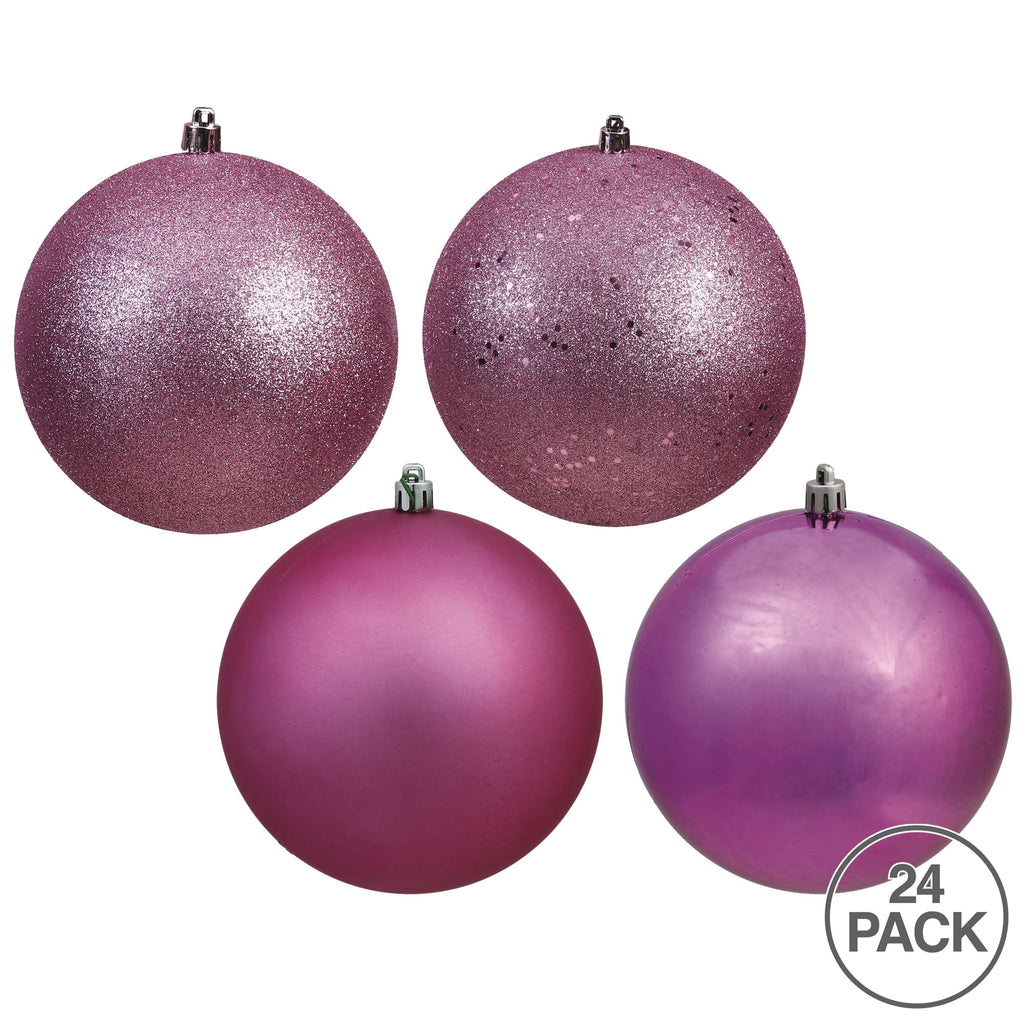Vickerman 2.4" Christmas Ornament Ball, Silver Shiny Finish, Shatterproof Plastic, UV Resistant, Holiday Christmas Tree Decoration, 24 Pack