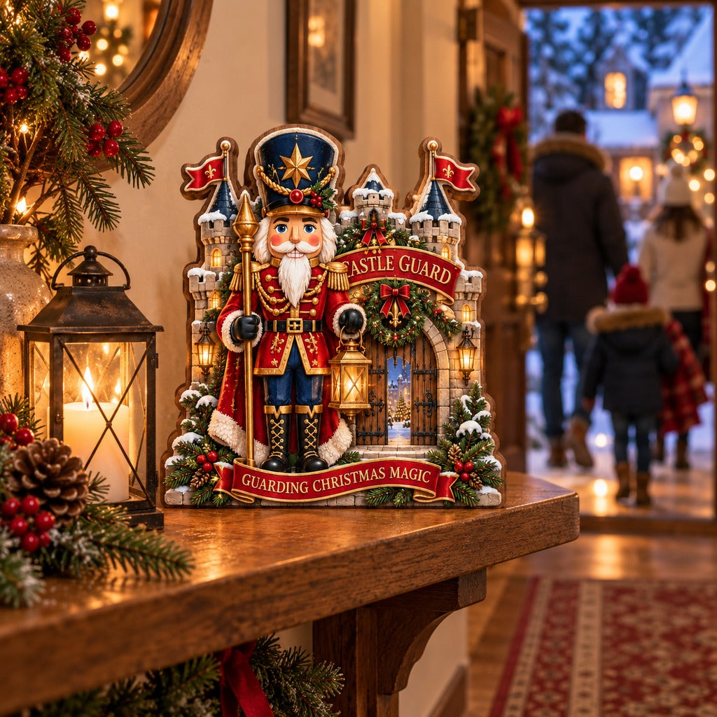 Layered Wooden Block 3 Layer Nutcracker Castle Guard Christmas Decor