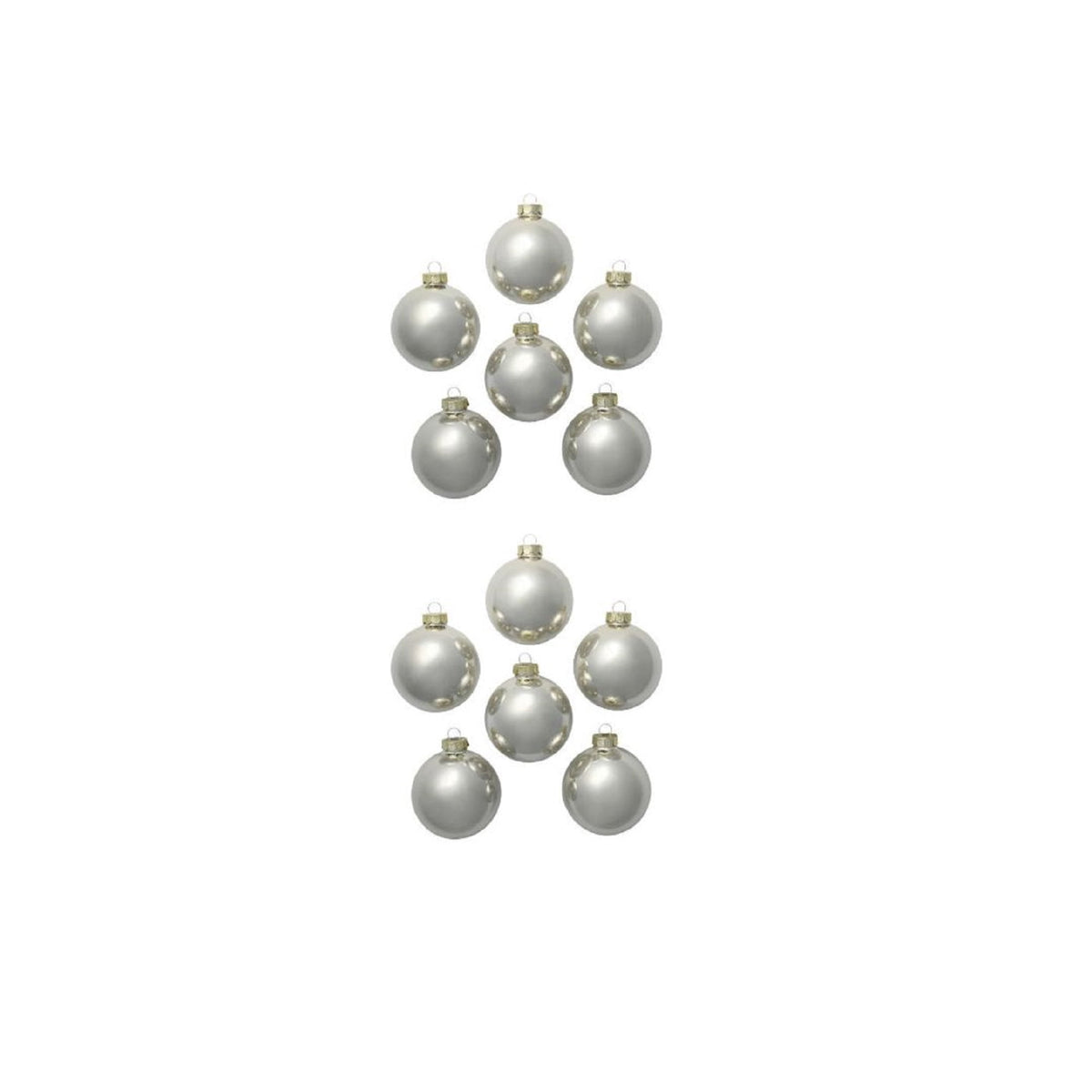12ct Pearl Champagne Gold Glass Ball Christmas Ornaments 2.75" (70mm)
