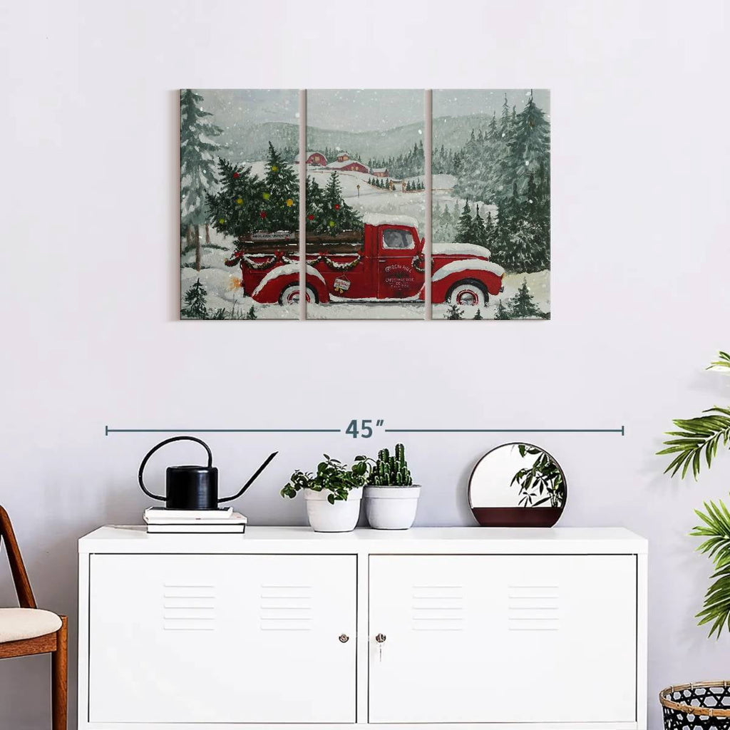 Elephant Stock Moonlit Skaters Wall Art - Horizontal Multi Panel Canvas - Living Room Wall Decor - Holiday Multi Panel - Blue And White Decor By Marilyn Dunlap - 74" x 48"
