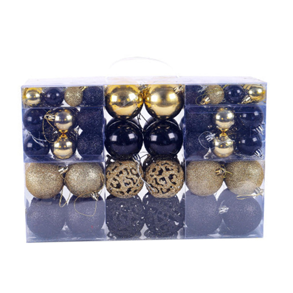 100 Pieces Christmas Balls Ornaments Pendants for Holiday Wreath Celebration Black and Gold