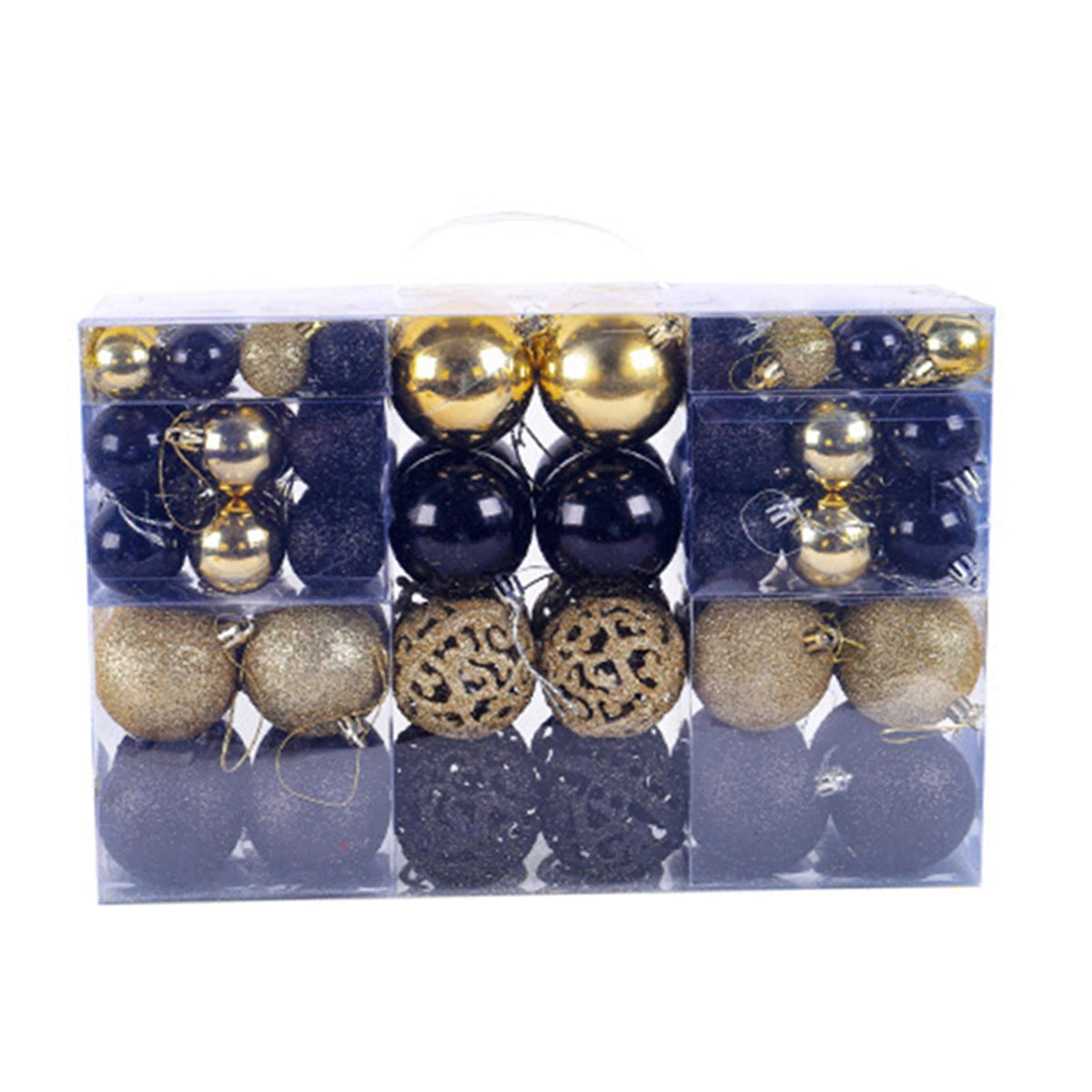 100 Pieces Christmas Balls Ornaments Pendants for Holiday Wreath Celebration Black and Gold
