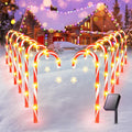 12 Pack Christmas Decorations Outside Solar Candy Cane Lights, Bright Outdoor Christmas Decorations with 8 Flashing Modes, Waterproof Solar Christmas Lights for Yard Pathway