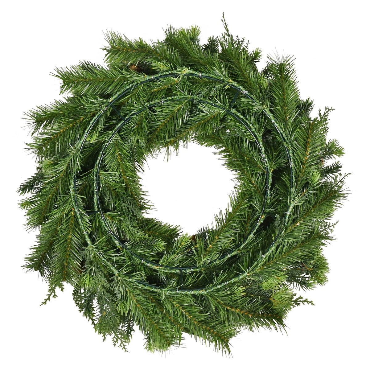 Sonoma Cypress with Pinecones Artificial Christmas Wreath, Green, 24", by Holiday Time