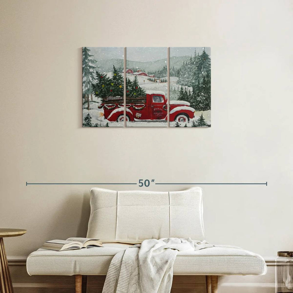 Elephant Stock Moonlit Skaters Wall Art - Horizontal Multi Panel Canvas - Living Room Wall Decor - Holiday Multi Panel - Blue And White Decor By Marilyn Dunlap - 74" x 48"