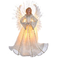 16 in. Ivory & Clear Fiber Optic Angel Tree Topper