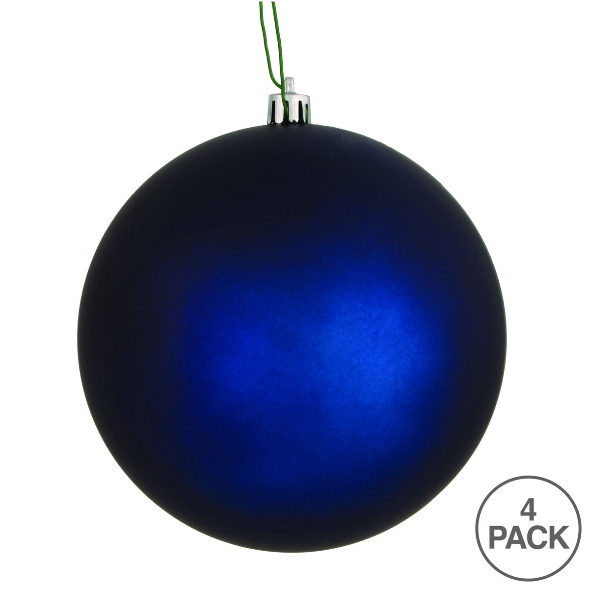 Vickerman 4.75" Midnight Blue Matte Ball Ornament, 4 per Bag