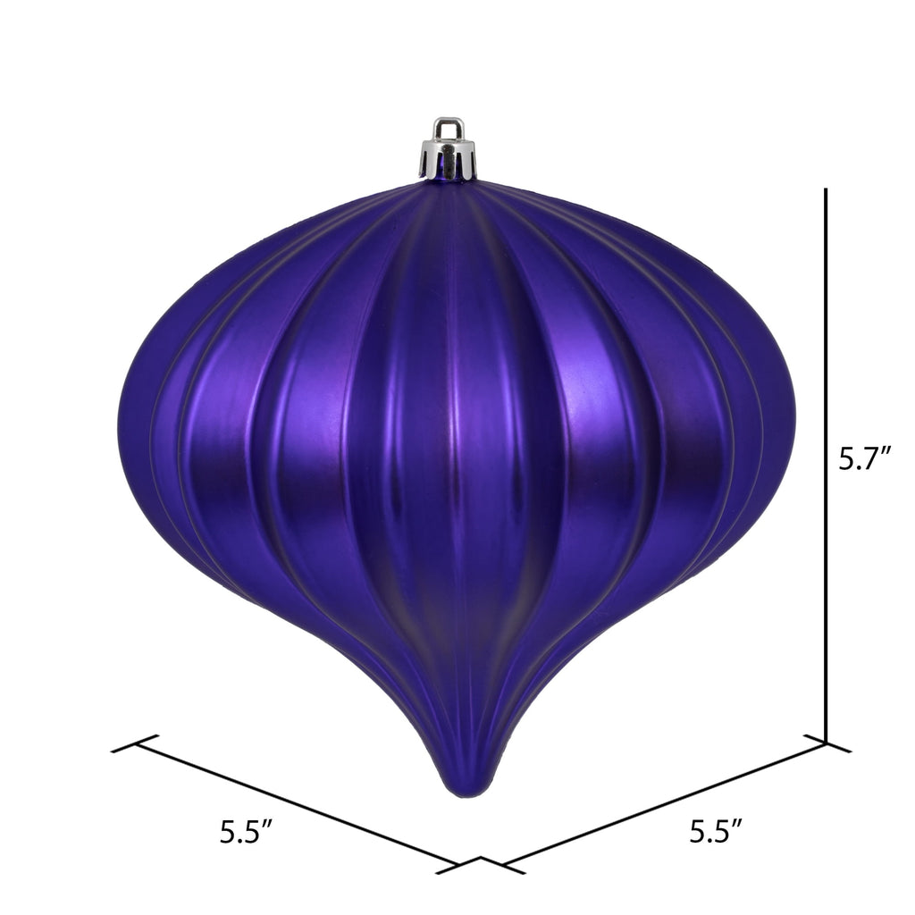 Vickerman 5.7" Burnished Orange Matte Onion Christmas Ornament, UV treated, Set of 3