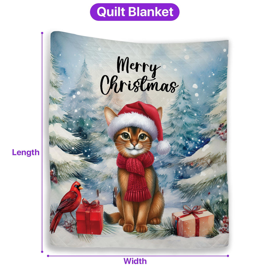 Merry Christmas Sphynx Enjoys Catmas Winter Xmas Holiday Quilt Bedding Set Cat Lover Kitten Owner Gifts Idea 1 Blanket Bed Cover 2 Pillowcases - 02022