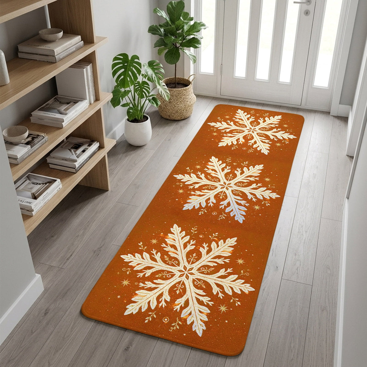 Red Truck Christmas Washable Area Rugs for Living Room Bedroom, Large Non Slip Indoor Floor Carpet Absorbent Xmas Tree Gnomes Navy Blue Snowflake Door Mat Rugs for Bathroom Entryway 63"x90.6"