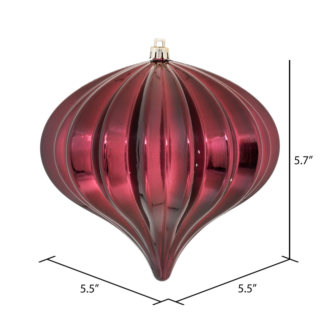 Vickerman 5.7" Burnished Orange Matte Onion Christmas Ornament, UV treated, Set of 3