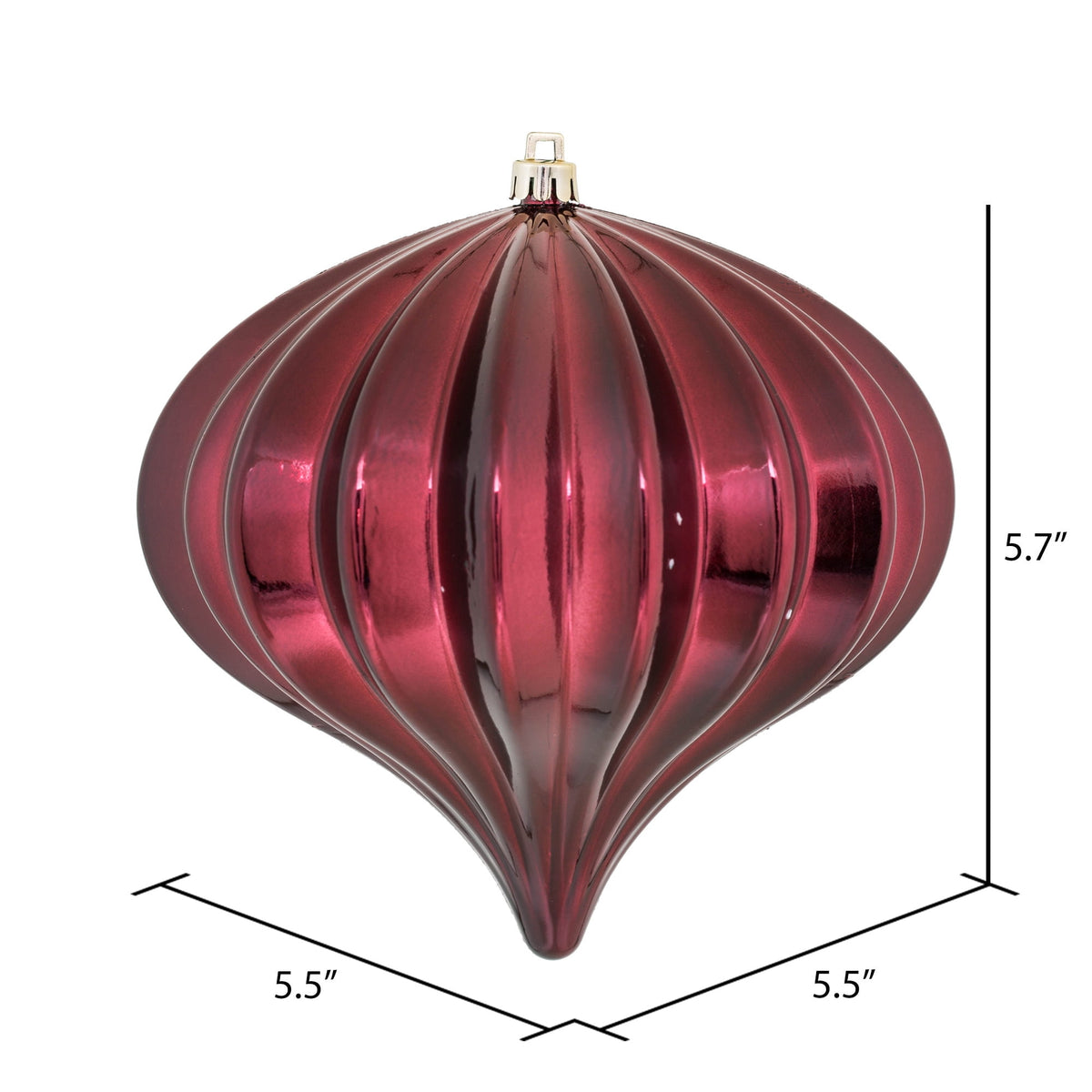 Vickerman 5.7" Burnished Orange Matte Onion Christmas Ornament, UV treated, Set of 3