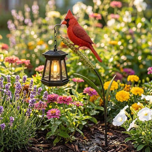 1PC Solar Cardinal Garden Stake Light, Waterproof Outdoor Garden Decoration, Lights for Patio, Yard, Lawn, Pathway (Cardinal)