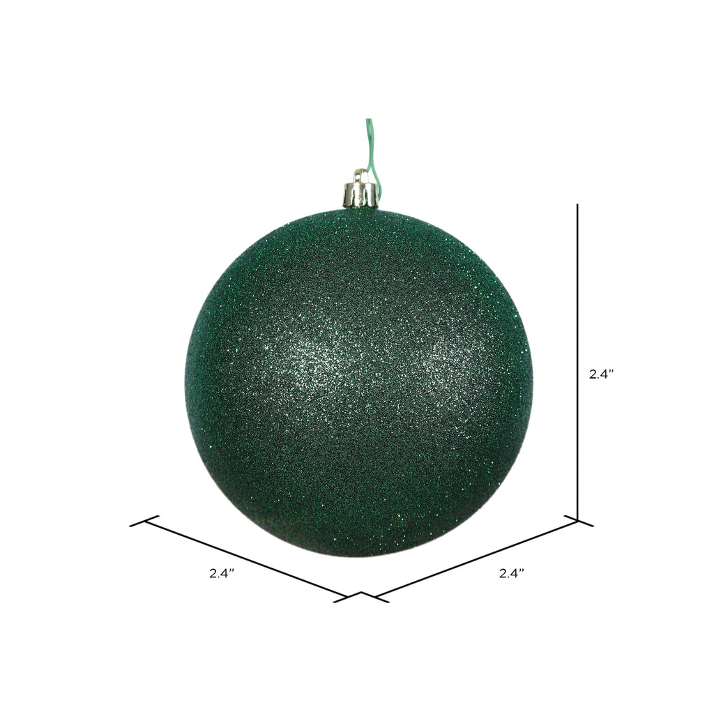 Vickerman 2.4" Christmas Ornament Ball, Silver Shiny Finish, Shatterproof Plastic, UV Resistant, Holiday Christmas Tree Decoration, 24 Pack