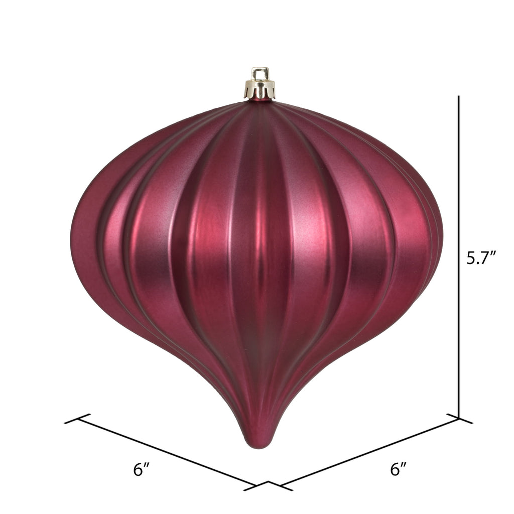 Vickerman 5.7" Burnished Orange Matte Onion Christmas Ornament, UV treated, Set of 3
