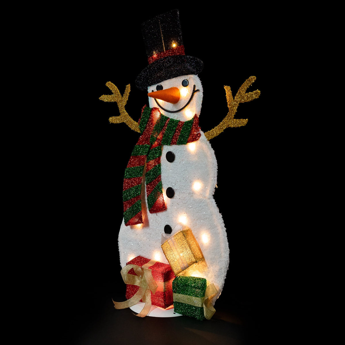 Northlight Lighted Smiling Snowman with Gifts Outdoor Christmas Decoration - 31" - Clear Lights