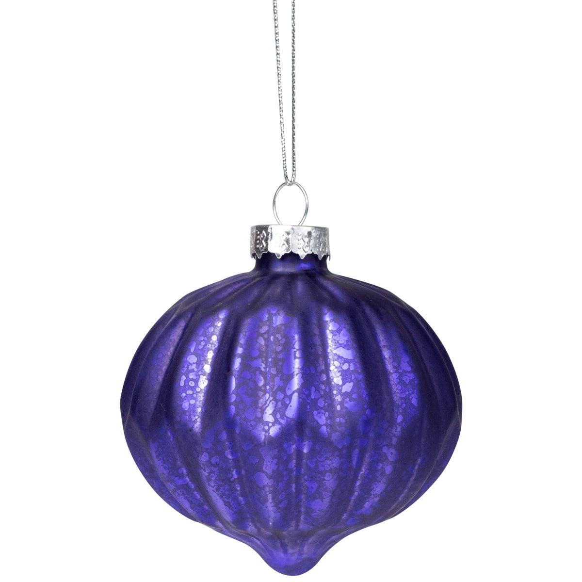 Northlight Multi Finish Ball and Onion Christmas Ornaments - 3.25" - Royal Blue and Purple - Set of