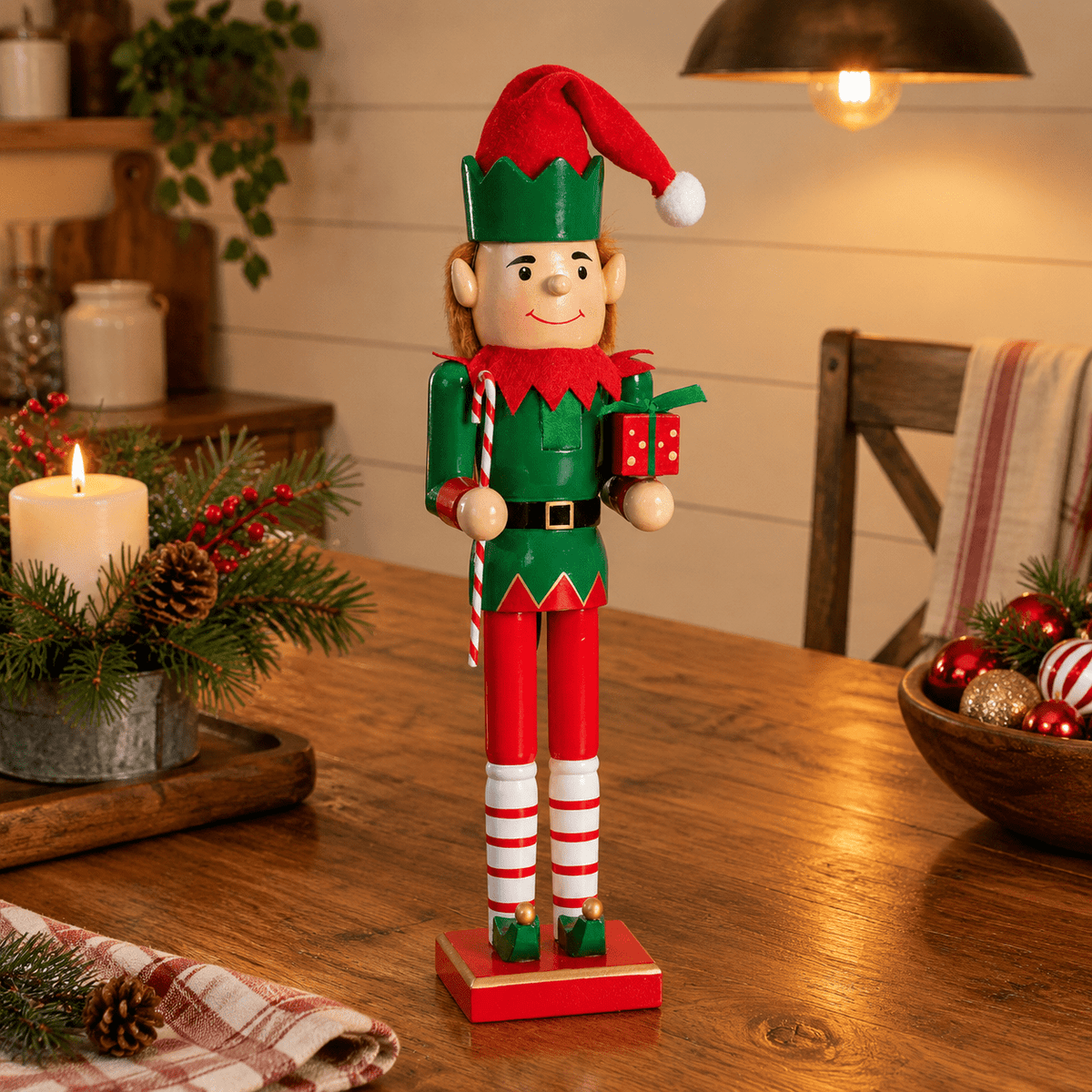 15 Inch Wooden Christmas Nutcracker Decorative Holiday Figure