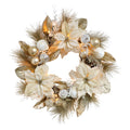24 Inch Golden Poinsettia Christmas Wreath by Holiday Time