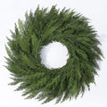 24’’ Real Touch Christmas Wreath, Artificial Cedar Wreath for Door Cedar Wreath,Faux Christmas Wreath for Front Door Wall Windows Porches Indoor Outdoor Christmas Xmas Decorations Winter Decor