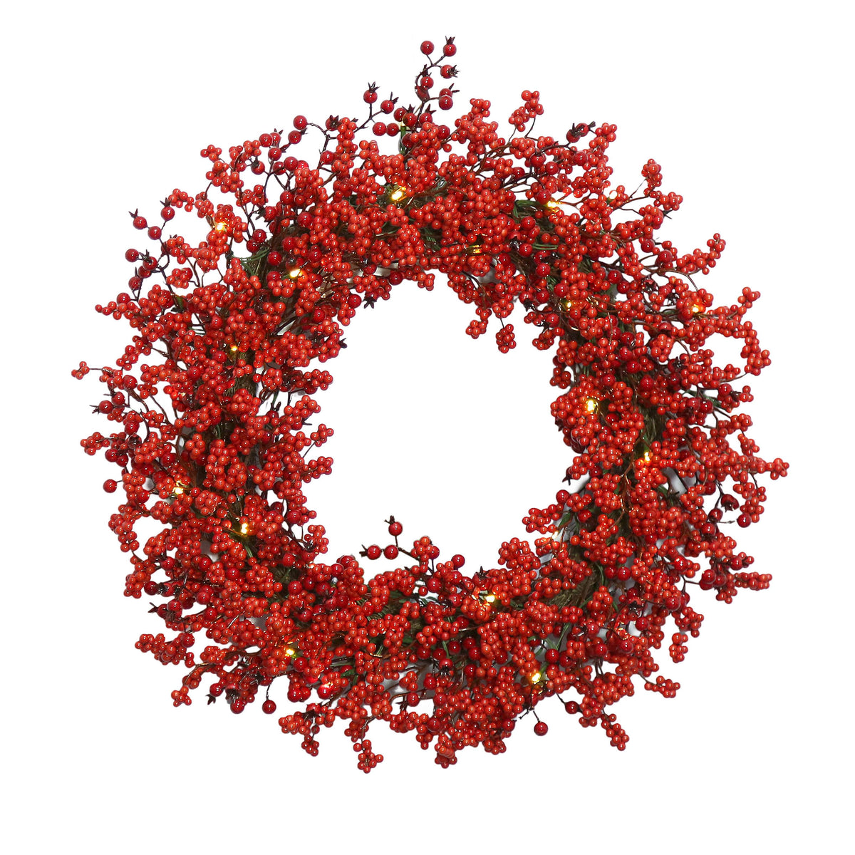 24" Red Berry Christmas Wreath By Holiday Time