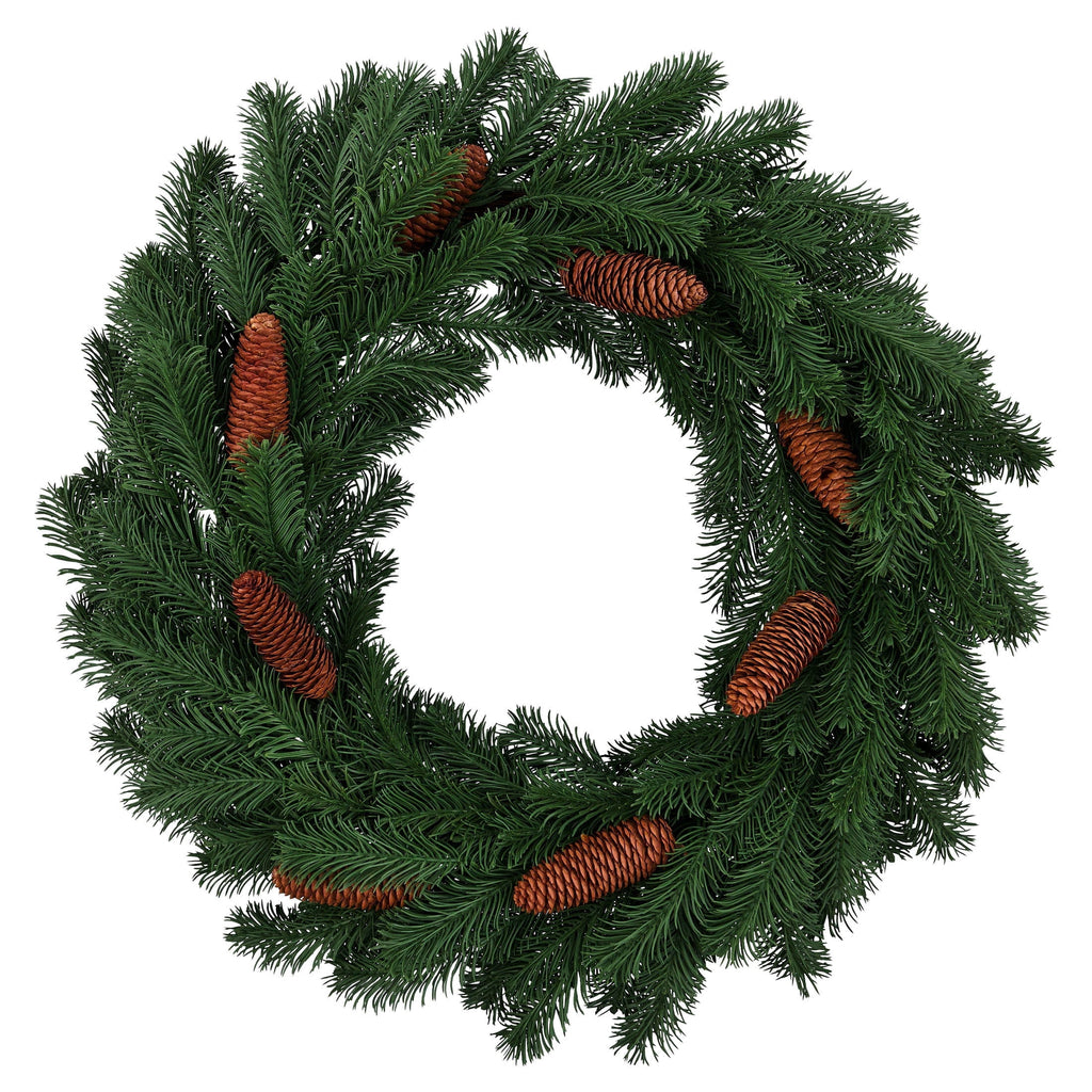 Natural Feel Western Artificial Christmas Wreath with Pinecones, Green, 24", by Holiday Time