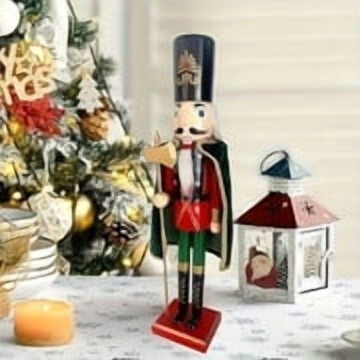 24Inch Wooden Soldier Nutcracker Christmas Decor - Festive Christmas Nutcracker Gift, Winter Indoor Decoration for Table, Desktop & Fireplace