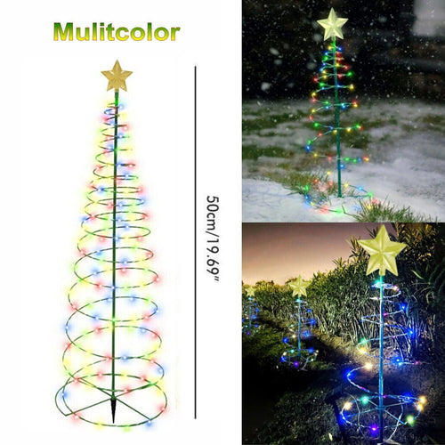 EROCK Christmas Tree Lights Solar 70 LED Lighted Tree Spiral Garden Pathway Decoration