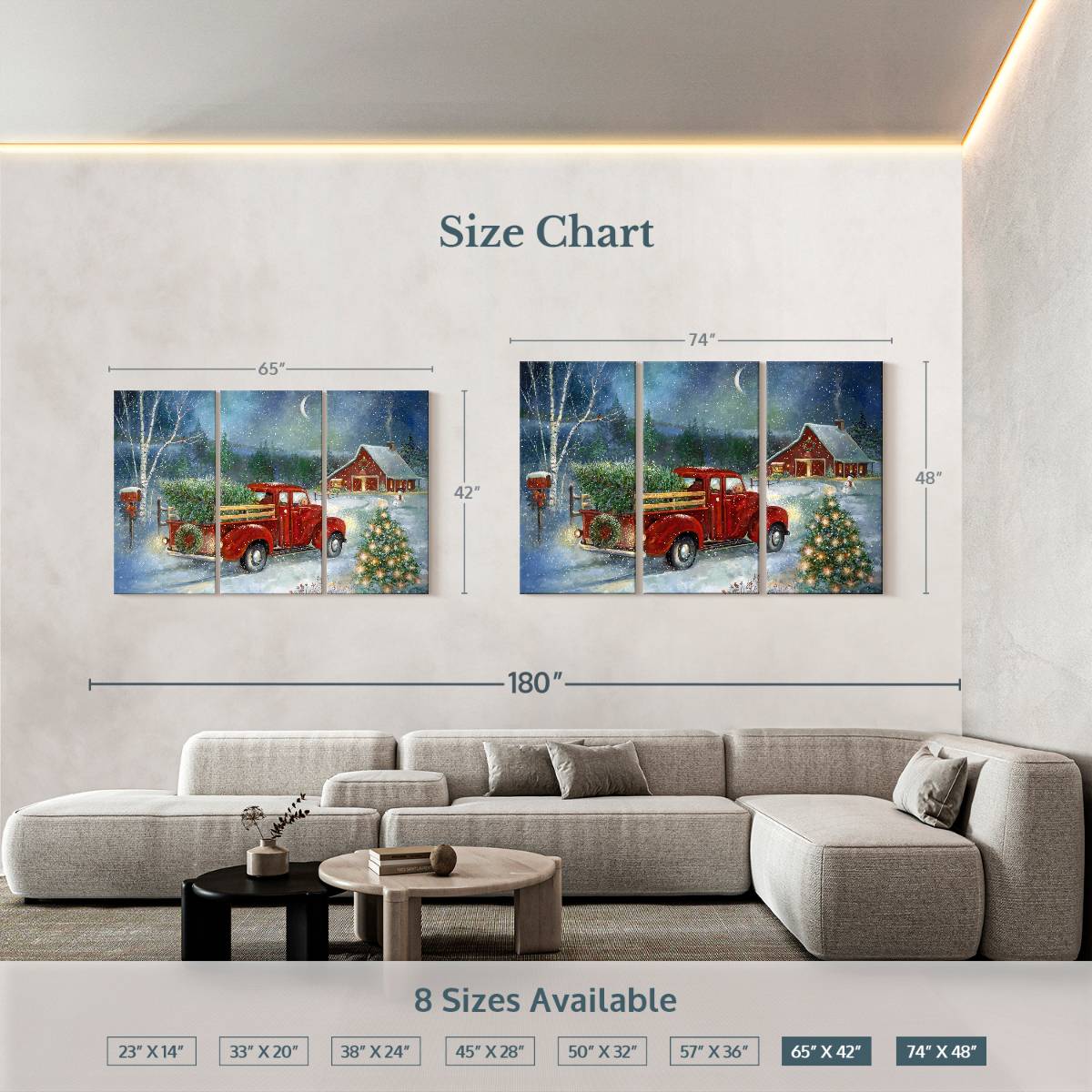 Elephant Stock Moonlit Skaters Wall Art - Horizontal Multi Panel Canvas - Living Room Wall Decor - Holiday Multi Panel - Blue And White Decor By Marilyn Dunlap - 74" x 48"