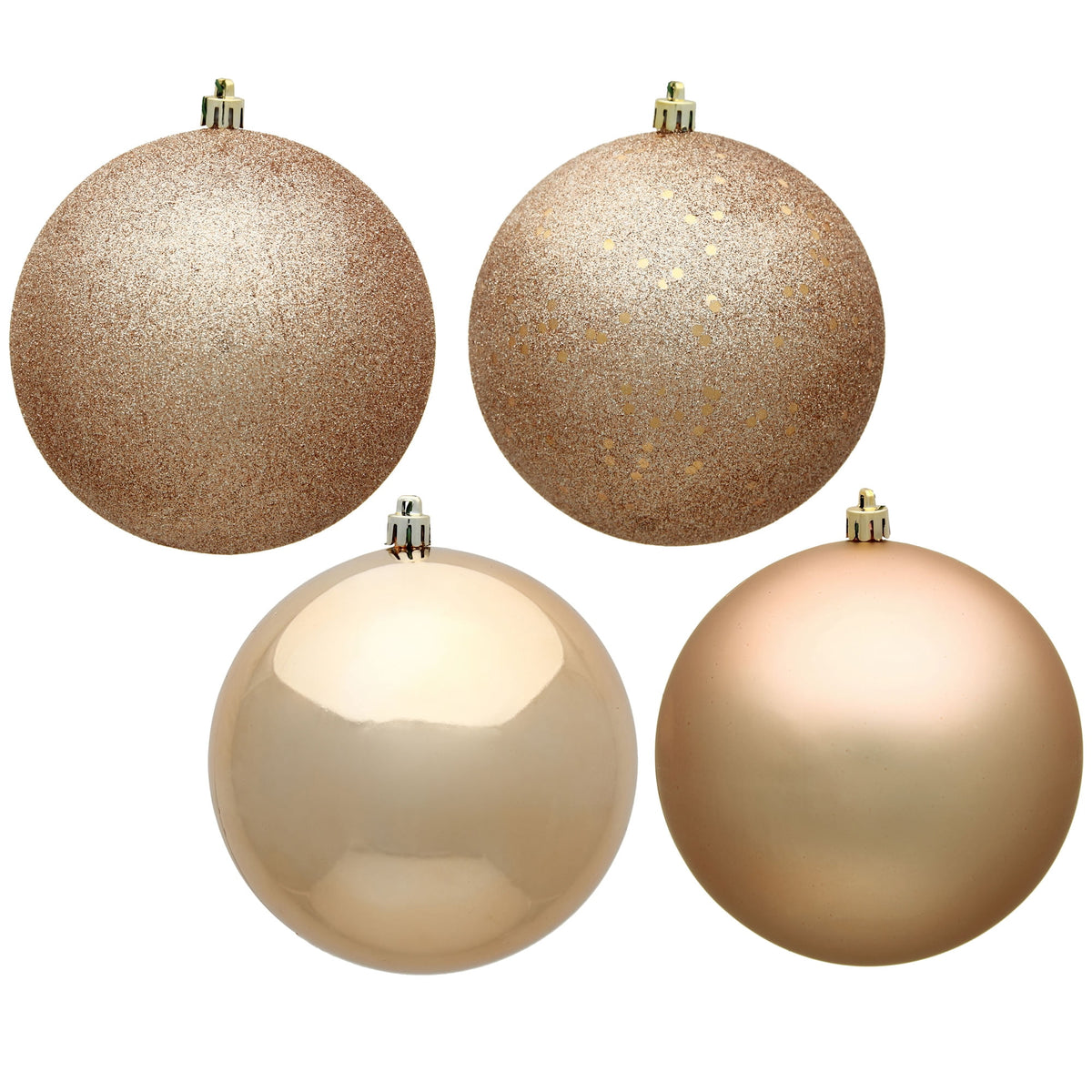 Vickerman 10" Berry Red 4-Finish Ball Ornament Assortment, 4 per Bag