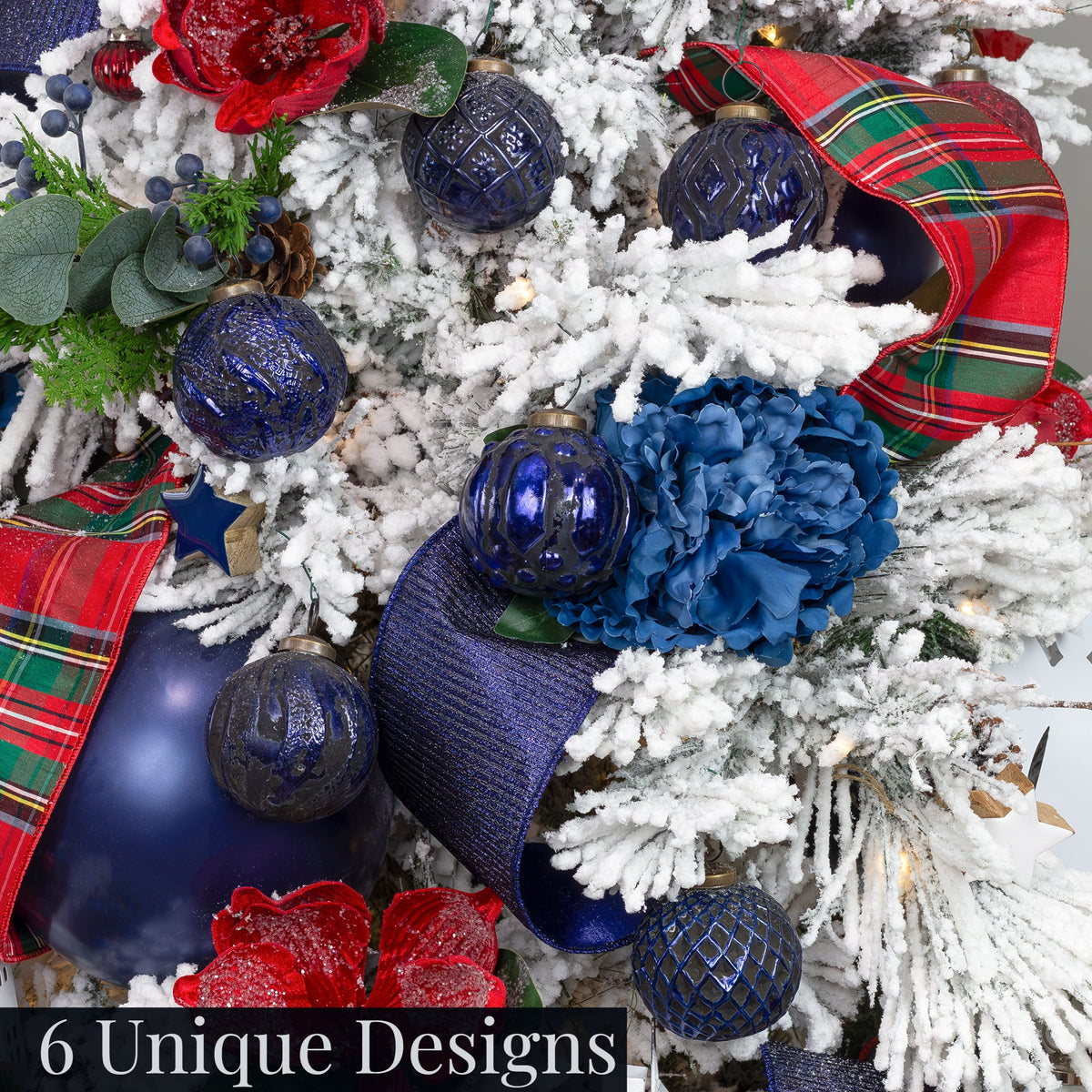 AuldHome Design Farmhouse Ball Ornaments (Set of 6, Gold/Silver); Distressed Metal Glass Ball Vintage Style Christmas Decorations