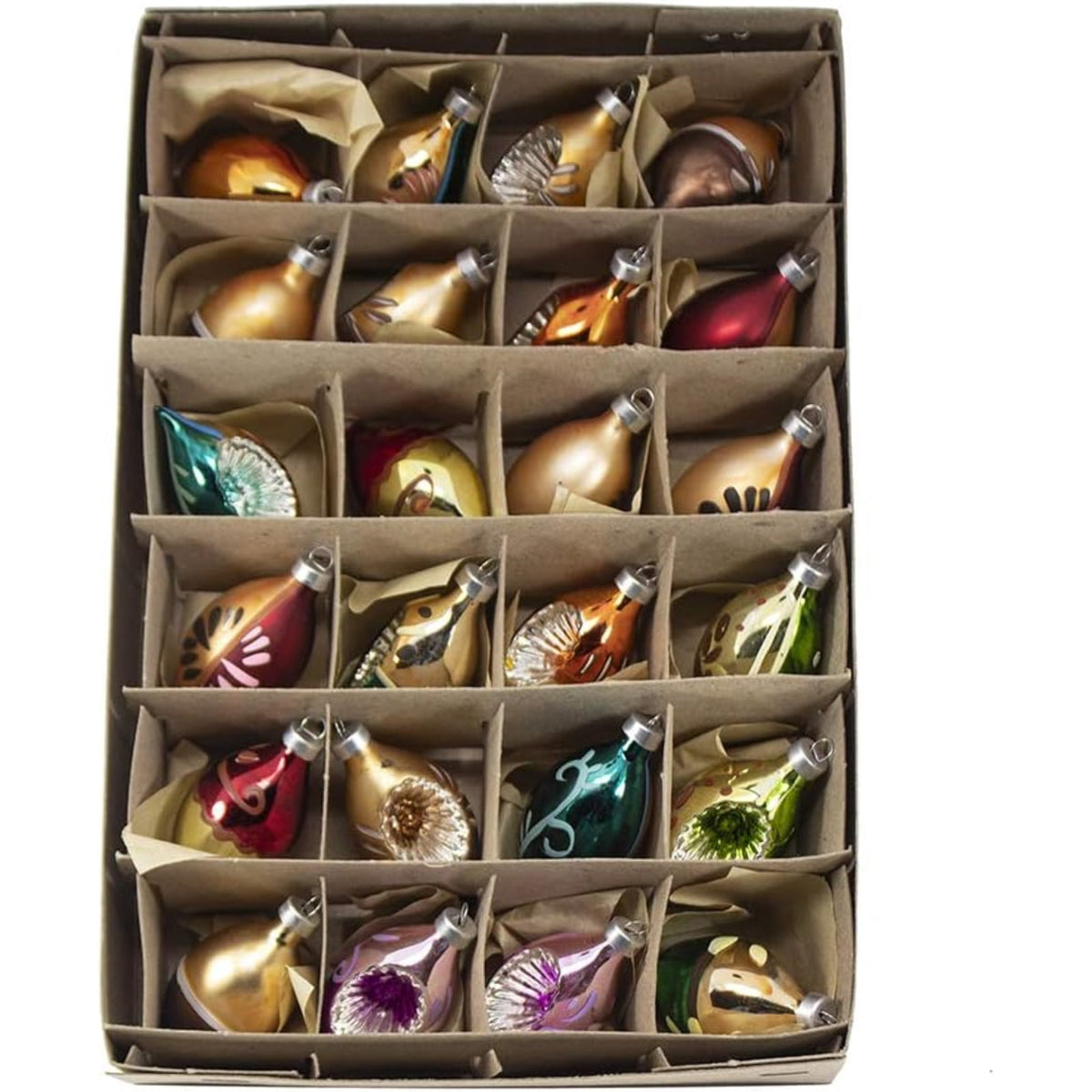 Kurt Adler Glass Oval Christmas Ornaments 30 mm Multicolor 24 Piece