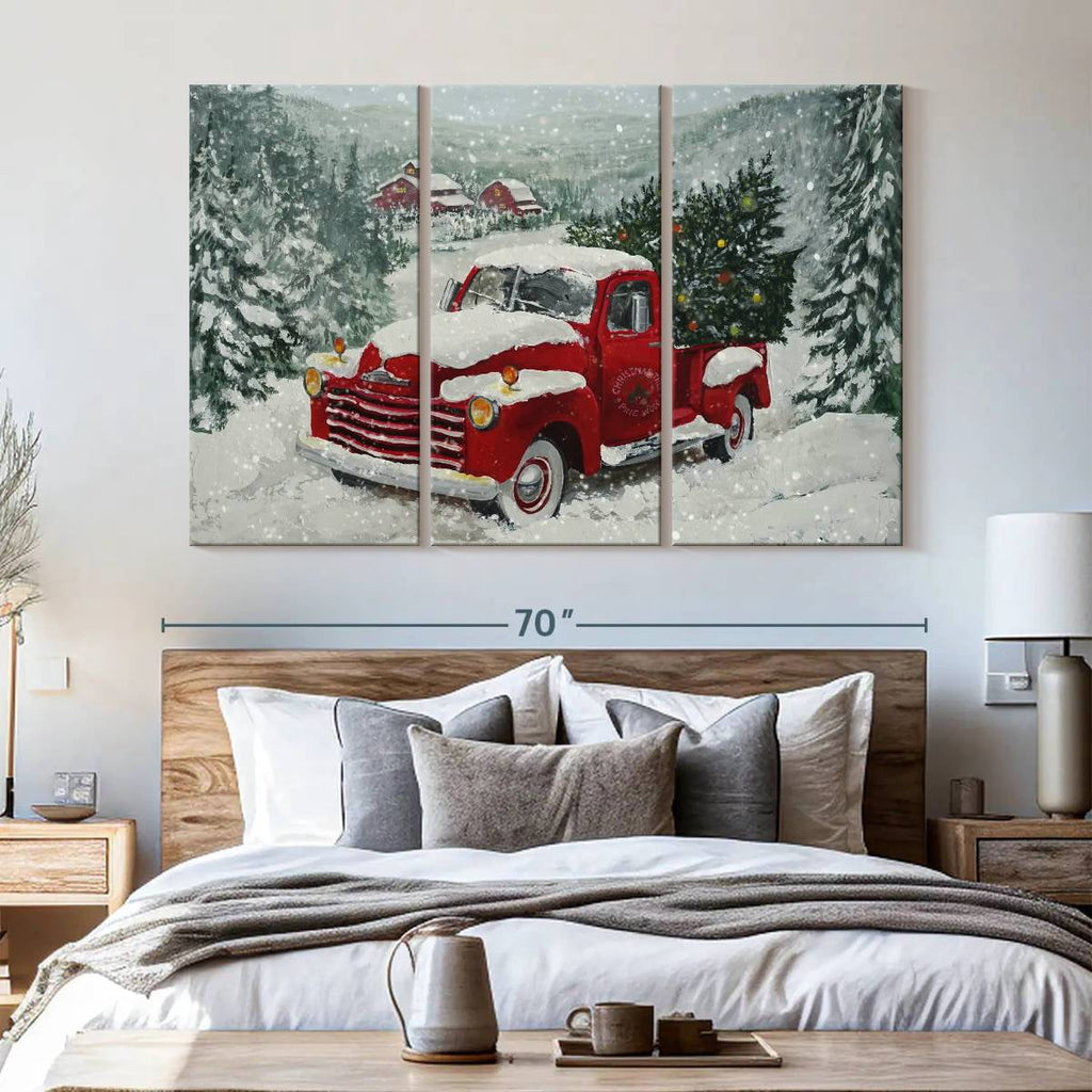Elephant Stock Moonlit Skaters Wall Art - Horizontal Multi Panel Canvas - Living Room Wall Decor - Holiday Multi Panel - Blue And White Decor By Marilyn Dunlap - 74" x 48"
