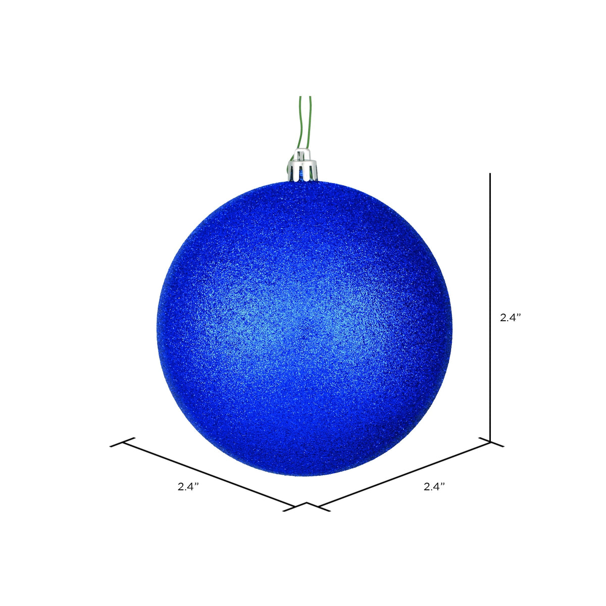 Vickerman 2.4" Christmas Ornament Ball, Silver Shiny Finish, Shatterproof Plastic, UV Resistant, Holiday Christmas Tree Decoration, 24 Pack