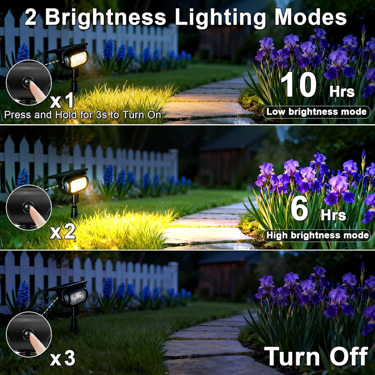 Indmird 1 pack Solar Path Lights, IP67 Waterproof for Garden Pathway Walkway Yard Lawn Decorative Landscape Lighting(Warm)
