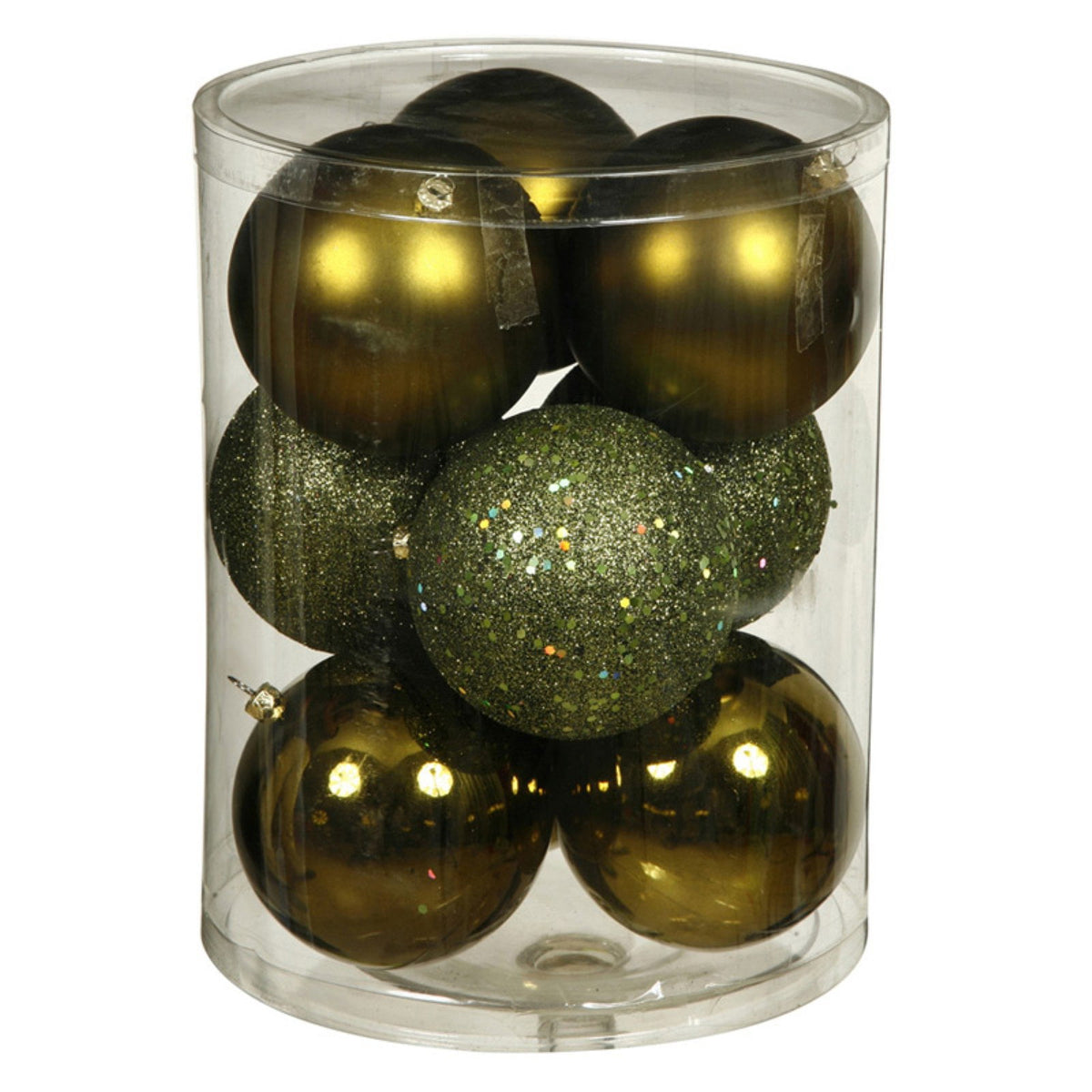 Vickerman 2.75" Olive 4-Finish Ball Ornament Assortment, 20 per Box