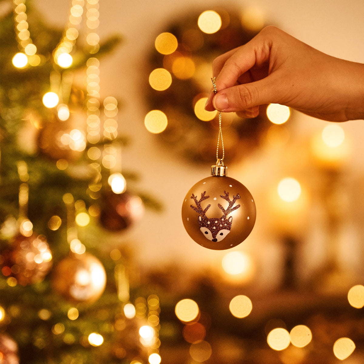 Valery Madelyn 35ct 2.36 inches Luxurious Copper Gold Christmas Ball Ornaments, Shatterproof Christmas Tree Ornaments Hanging Bauble for Xmas Decoration