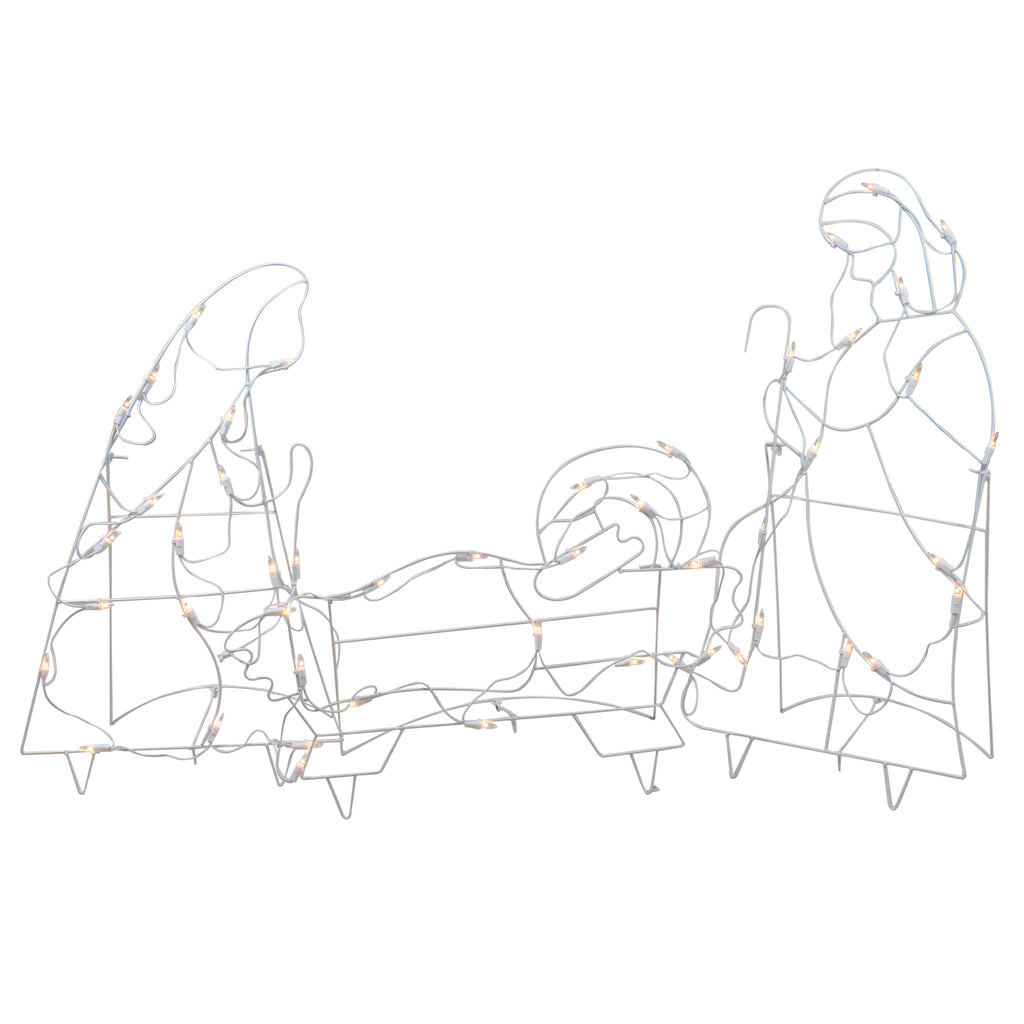3-Piece Lighted Holy Family Nativity Scene Outdoor Christmas Decoration Set
